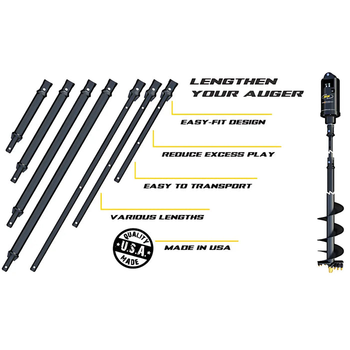 Digga XT25 Auger Inner Extension – 2.5" Hex, Up to 8ft