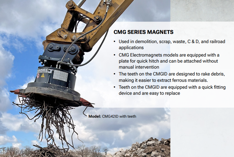 Connect Work Tools CMG Series Excavator Electromagnets
