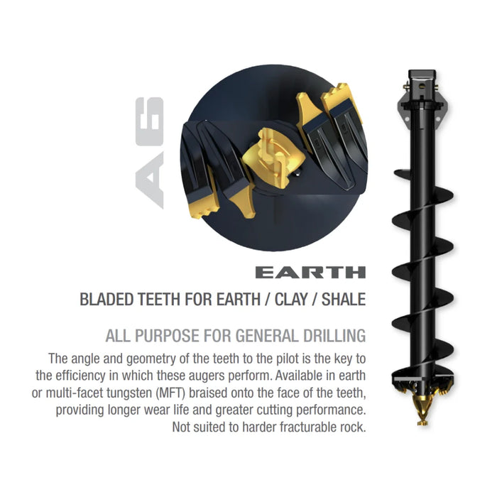 Digga A6 Earth Auger Bit – Heavy-Duty Drilling up to 8 Tons